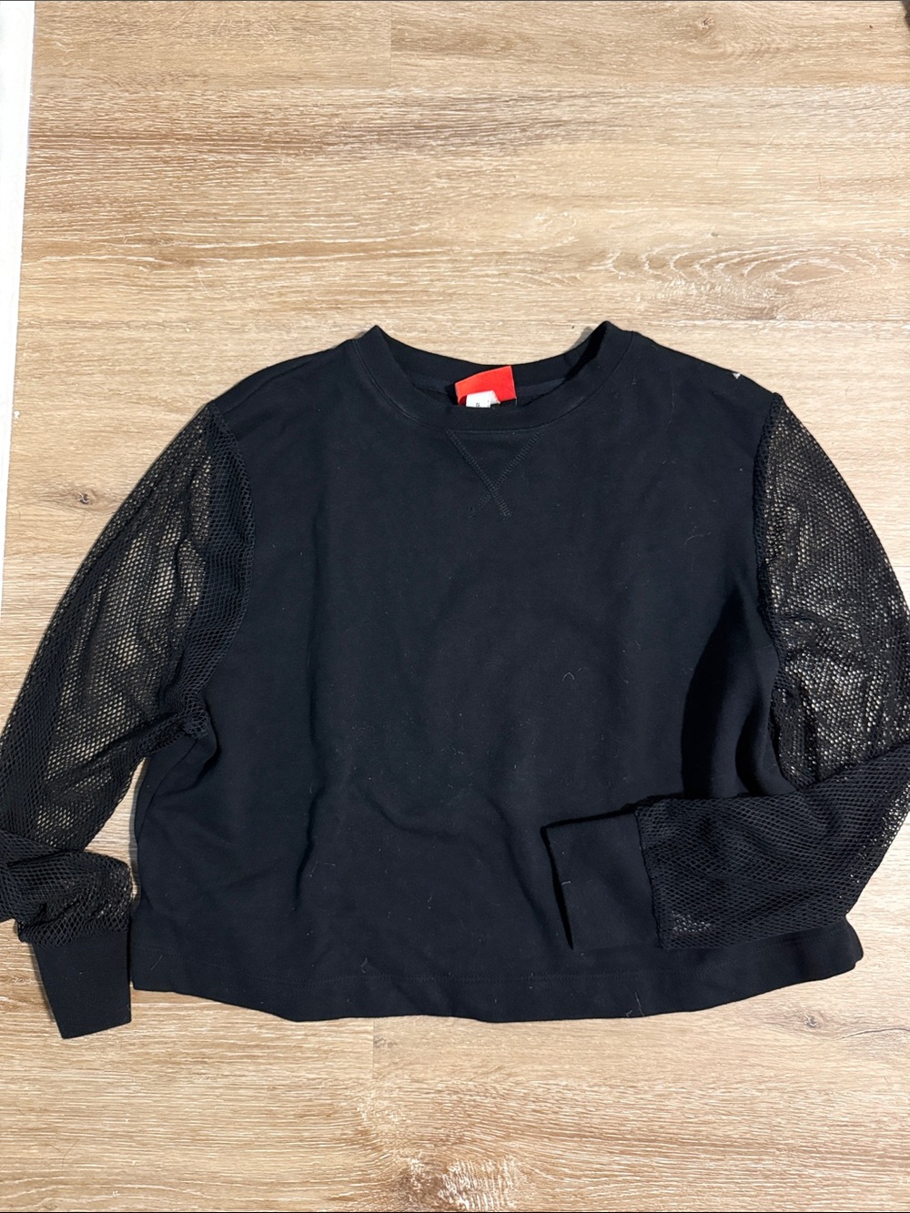 Hunter for Target Black Crewneck Pullover with Mesh Sleeves